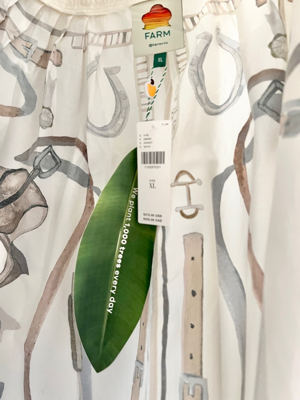 FARM Rio Equestrian Belted Cotton Midi Skirt Size XL NWT - Picture 10 of 15